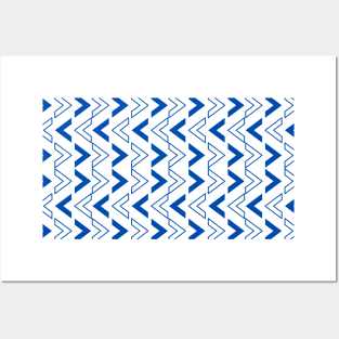 Blue Arrow Shape Abstract Pattern Posters and Art